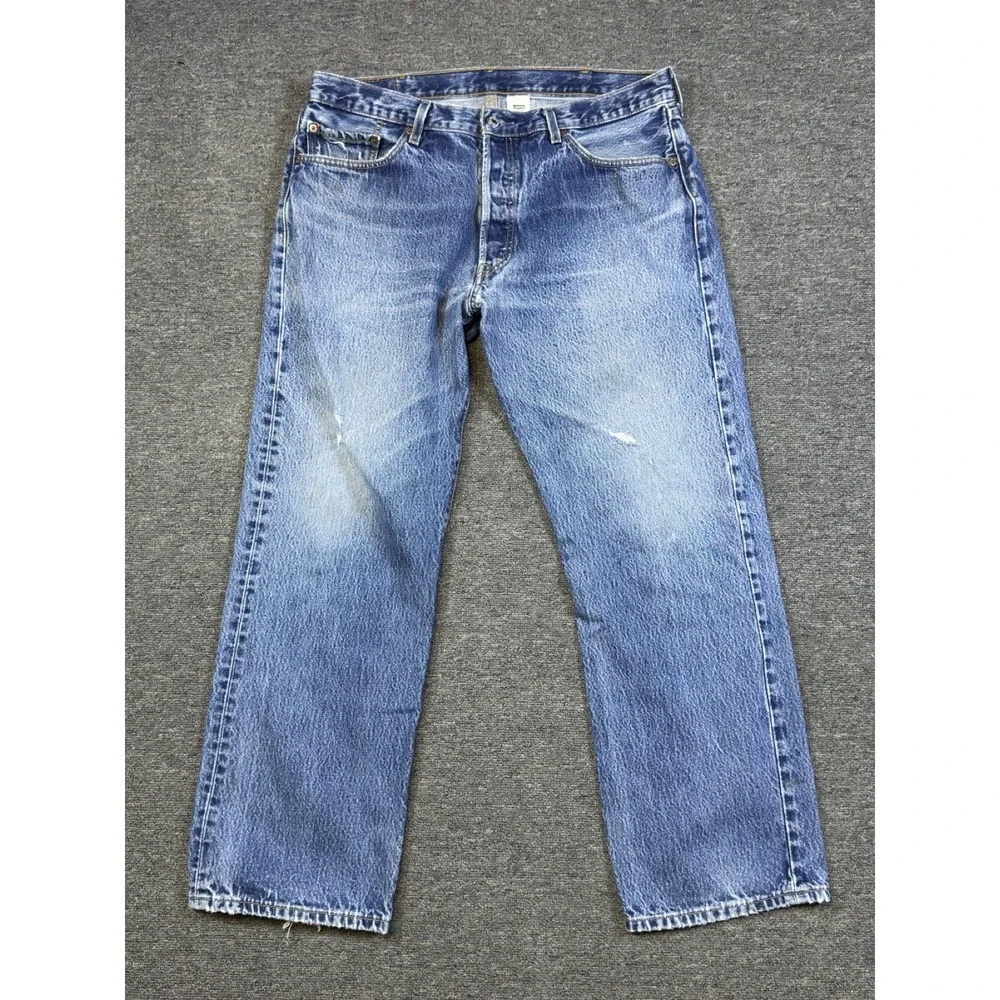 Levi's 501 Jeans Mens 38x30 Blue Denim Button Fly 2003 Y2K Made Guatemala